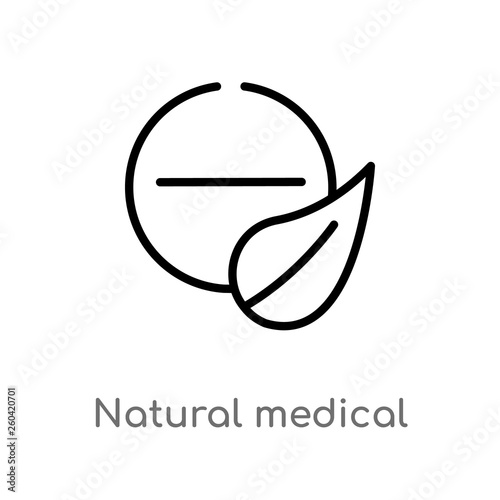 outline natural medical pills vector icon. isolated black simple line element illustration from nature concept. editable vector stroke natural medical pills icon on white background