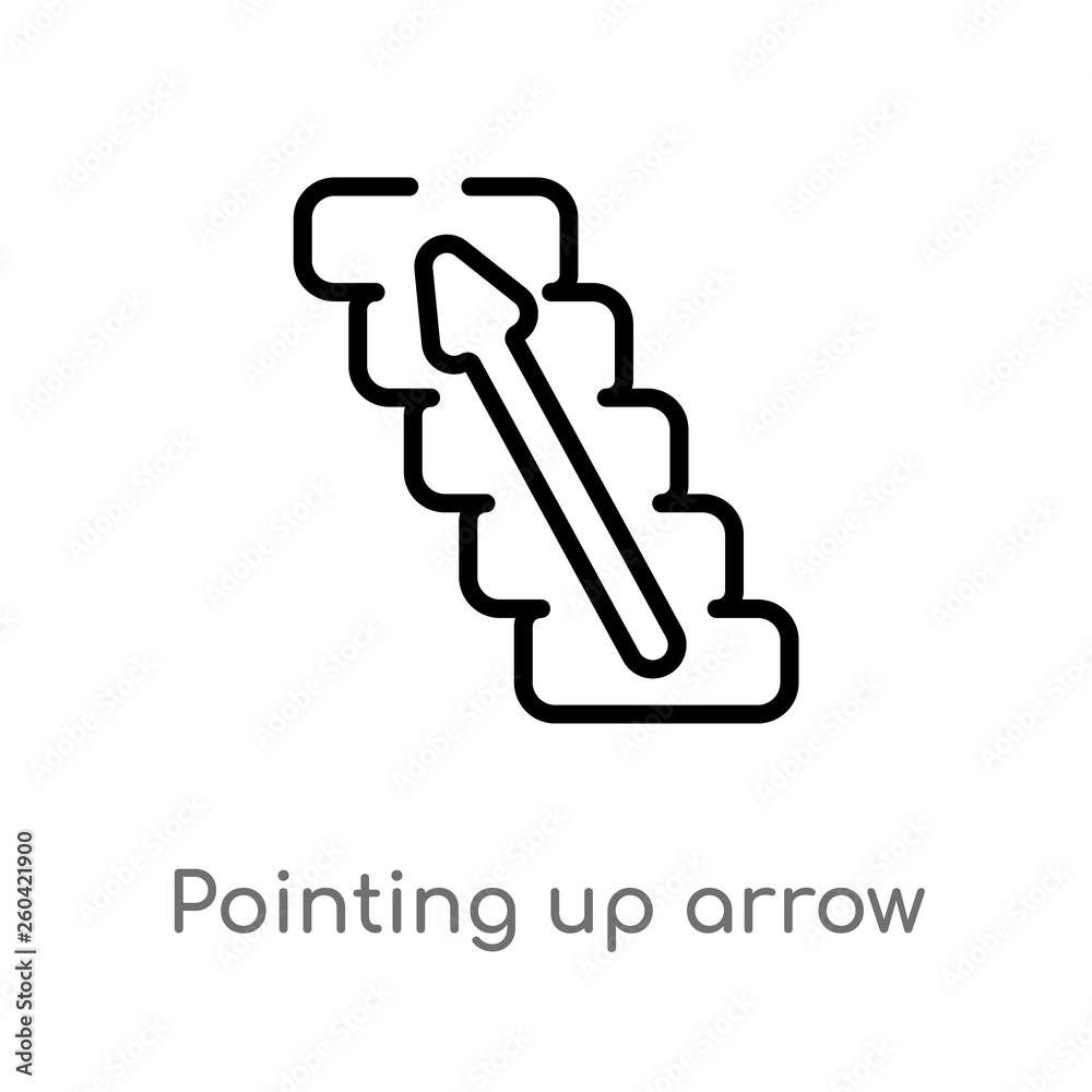 outline pointing up arrow vector icon. isolated black simple line element illustration from user interface concept. editable vector stroke pointing up arrow icon on white background outline pointing up arrow vector icon. isolated black simple line element illustration from user interface concept. editable vector stroke pointing up arrow icon on white background