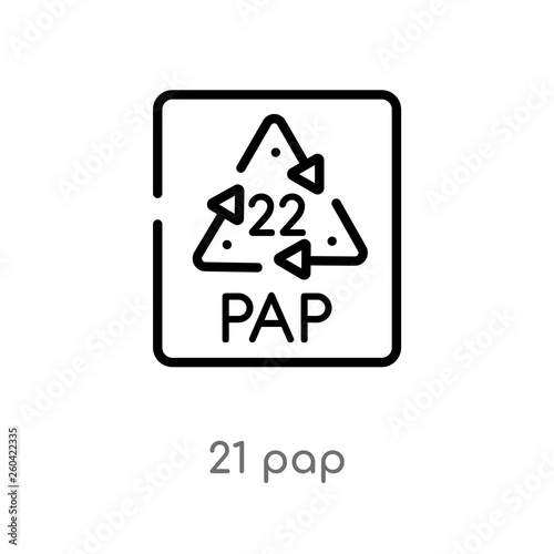 Free Download outline 21 pap vector icon. isolated black simple line element illustration from user interface concept. editable vector stroke 21 pap icon on white background - GFXLoad