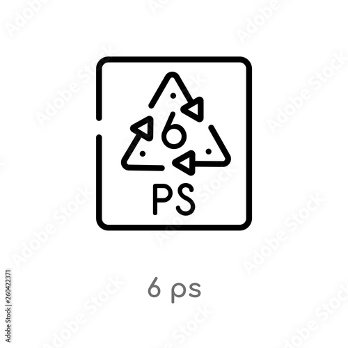 outline 6 ps vector icon. isolated black simple line element illustration from user interface concept. editable vector stroke 6 ps icon on white background