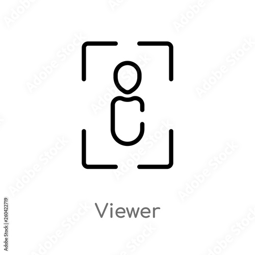 outline viewer vector icon. isolated black simple line element illustration from user interface concept. editable vector stroke viewer icon on white background