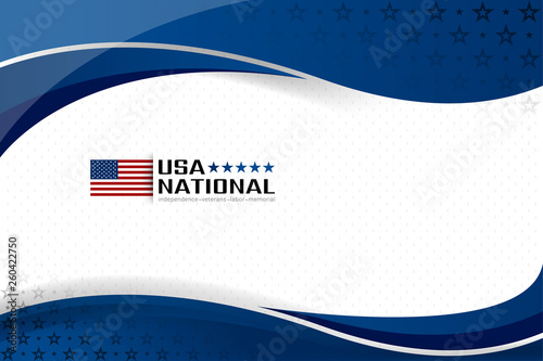 USA Color flag concept background for independence, veterans, labor, memorial, national days and events, Vector illustration Design
