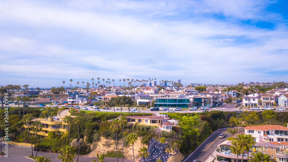 Aerial Views of California Beach Town