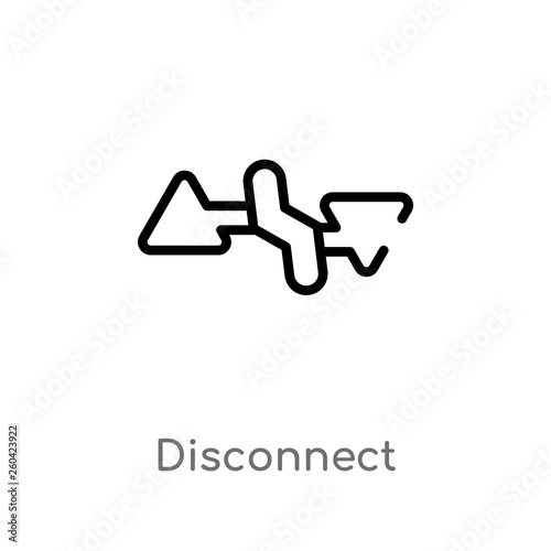 outline disconnect vector icon. isolated black simple line element illustration from user interface concept. editable vector stroke disconnect icon on white background
