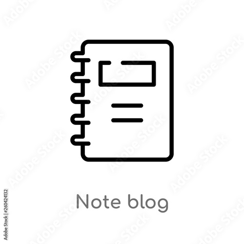 outline note blog vector icon. isolated black simple line element illustration from user interface concept. editable vector stroke note blog icon on white background © zaurrahimov