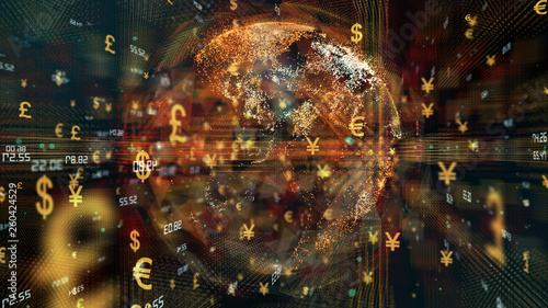 Fotografija Money exchange of Euros, pounds, dollars and yen currency financial money market