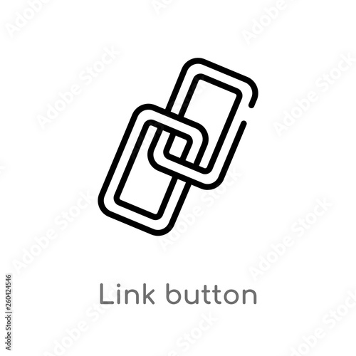 outline link button vector icon. isolated black simple line element illustration from user interface concept. editable vector stroke link button icon on white background