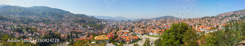 View from the high point to Sarajevo in the morning. Bosnia and Herzegovina