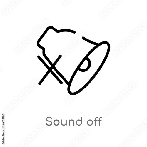 outline sound off vector icon. isolated black simple line element illustration from user interface concept. editable vector stroke sound off icon on white background