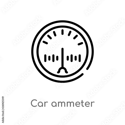 outline car ammeter vector icon. isolated black simple line element illustration from car parts concept. editable vector stroke car ammeter icon on white background