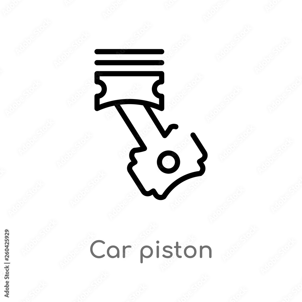 outline car piston vector icon. isolated black simple line element illustration from car parts concept. editable vector stroke car piston icon on white background outline car piston vector icon. isolated black simple line element illustration from car parts concept. editable vector stroke car piston icon on white background
