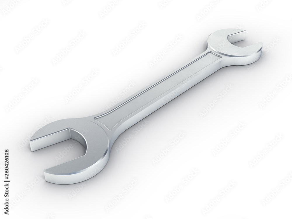 Wrench isolated on white background 3d rendering Wrench isolated on white background 3d rendering