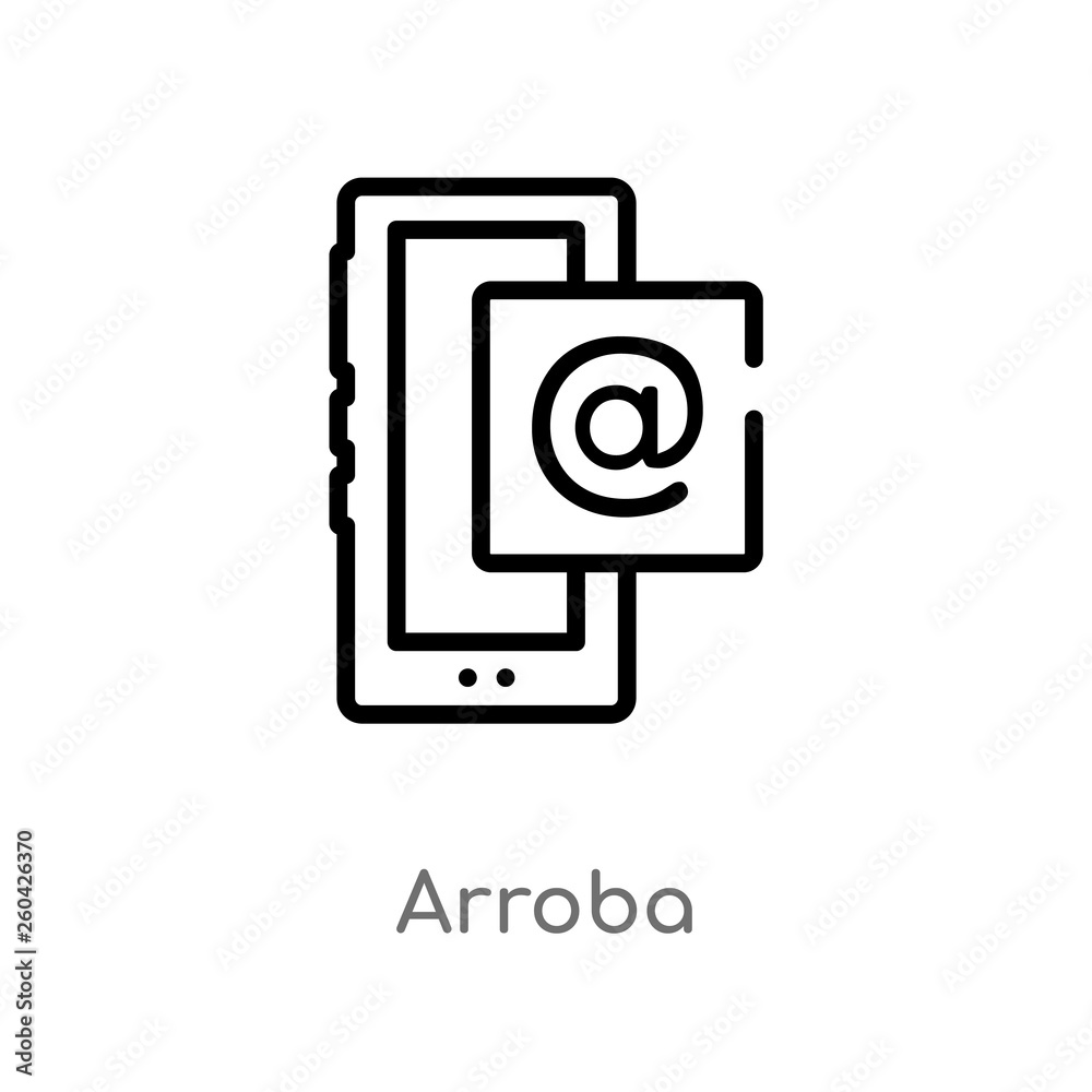 outline arroba vector icon. isolated black simple line element illustration from communication concept. editable vector stroke arroba icon on white background outline arroba vector icon. isolated black simple line element illustration from communication concept. editable vector stroke arroba icon on white background