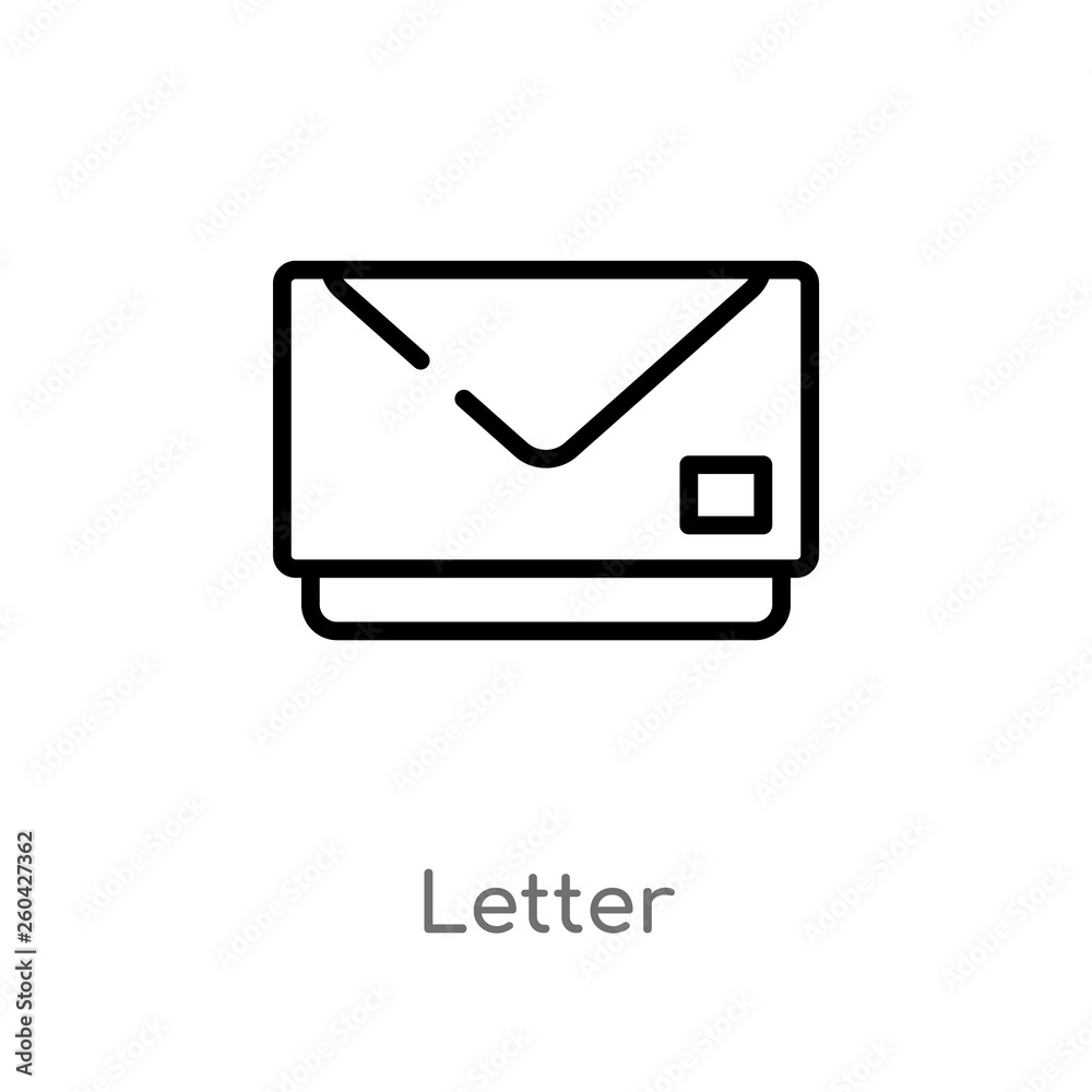 outline letter vector icon. isolated black simple line element illustration from education 2 concept. editable vector stroke letter icon on white background outline letter vector icon. isolated black simple line element illustration from education 2 concept. editable vector stroke letter icon on white background