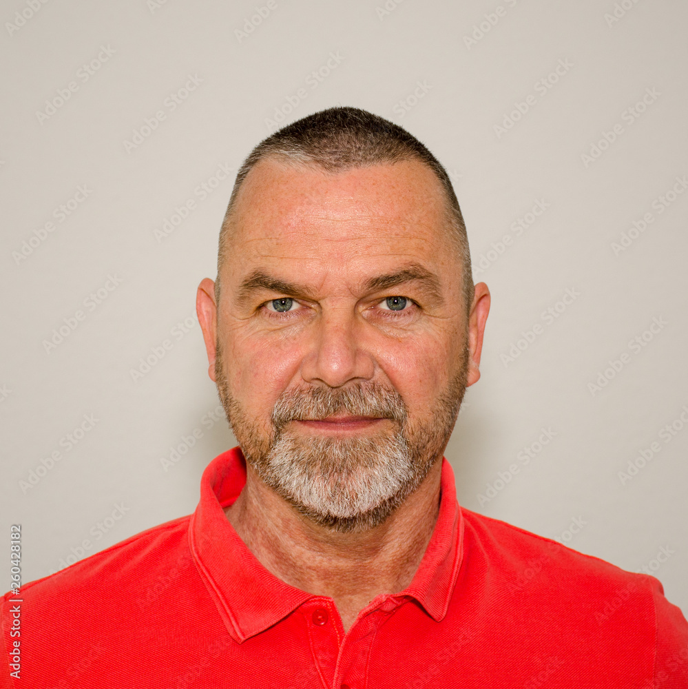 Fototapeta premium Friendly bearded man with a quiet smile
