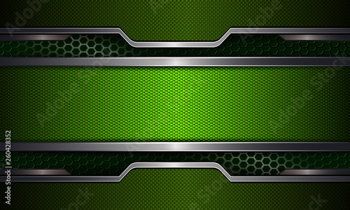 Geometric abstract green textural design with frame and edging