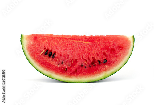 Sliced Watermelon isolated on white background, Suitable for use in Advertising both on print and website, Collection of tropical fruits.