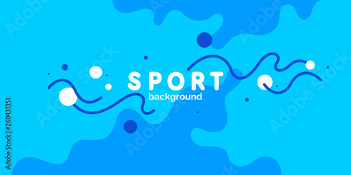 Abstract background with wavy lines and splashes. Bright vector illustration for sport