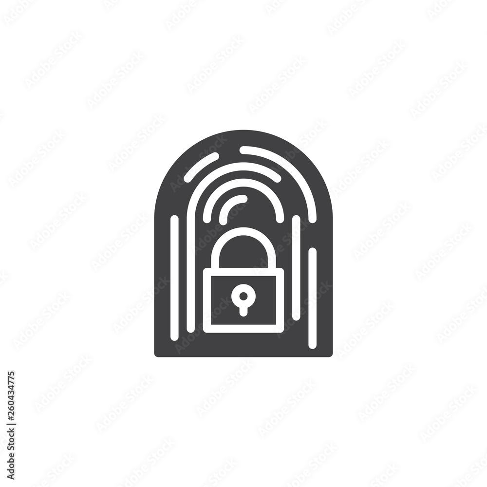 Fingerprint lock vector icon. filled flat sign for mobile concept and web design. Finger print lock glyph icon. Touch id cyber security symbol, logo illustration. Pixel perfect vector graphics Fingerprint lock vector icon. filled flat sign for mobile concept and web design. Finger print lock glyph icon. Touch id cyber security symbol, logo illustration. Pixel perfect vector graphics