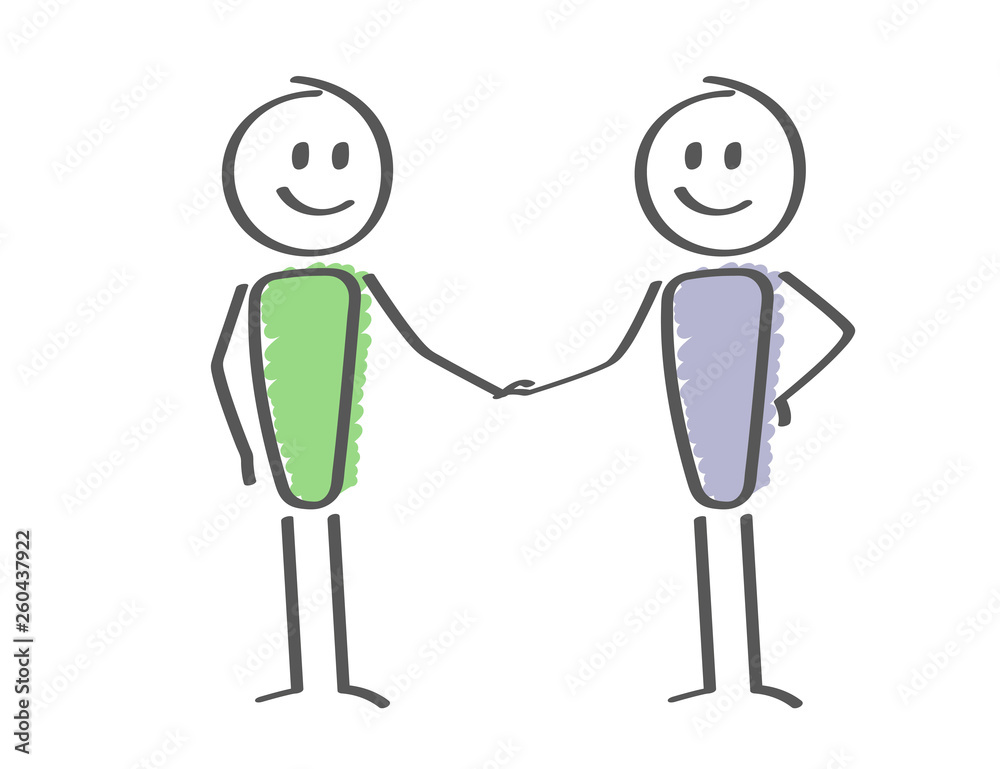 Stick Figure - people shaking hands