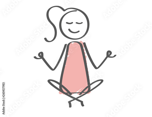 Stick Figure - Woman Yoga Relax