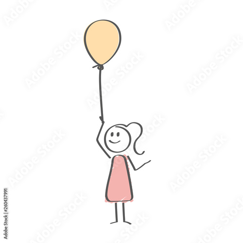 Stick Figure - Woman with balloon