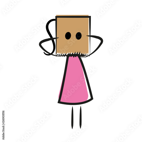 Frau mit Papiertüte