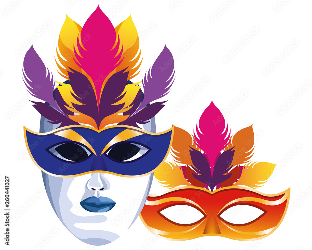 masks with feathers
