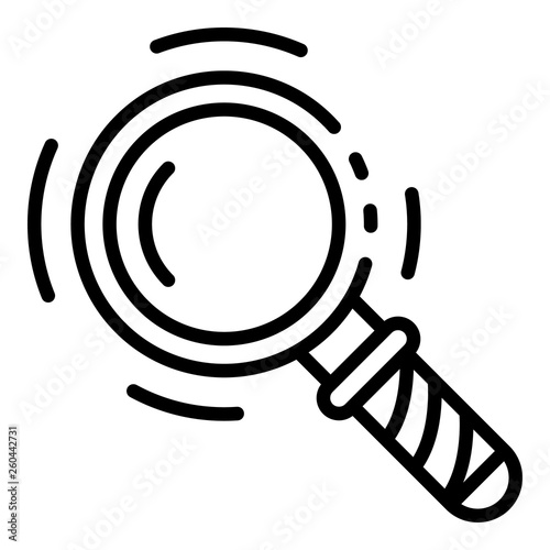 Magnify glass icon. Outline magnify glass vector icon for web design isolated on white background