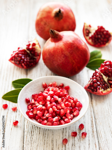 Ripe pomegranate fruits