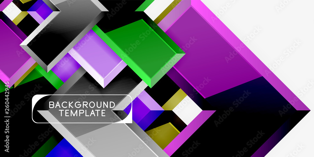 Glossy modern geometric background, abstract arrows composition