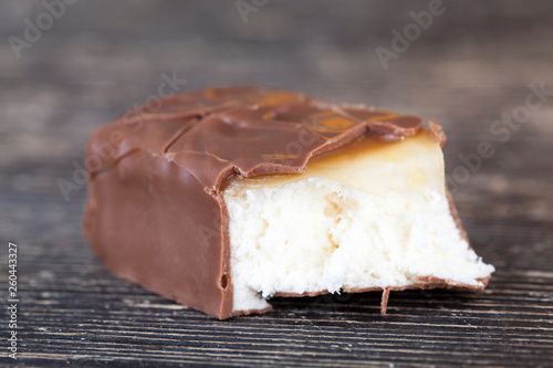 White vanilla nougat milk chocolate photo