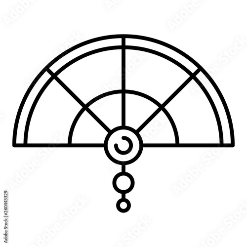 Bamboo handheld fan icon. Outline bamboo handheld fan vector icon for web design isolated on white background