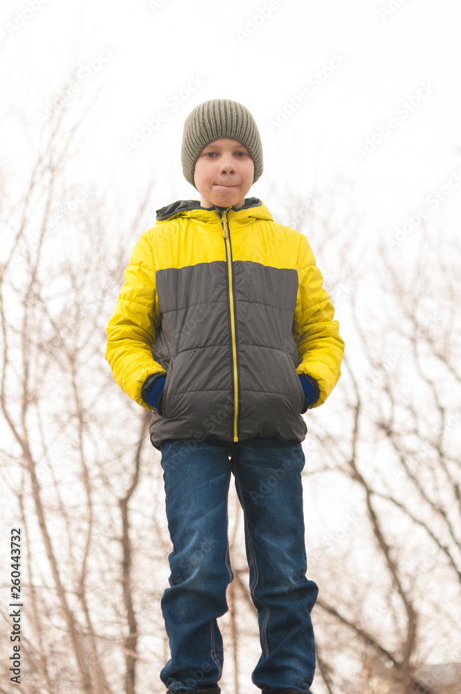 portrait of cute fashionable boy in front portrait of cute fashionable boy in front