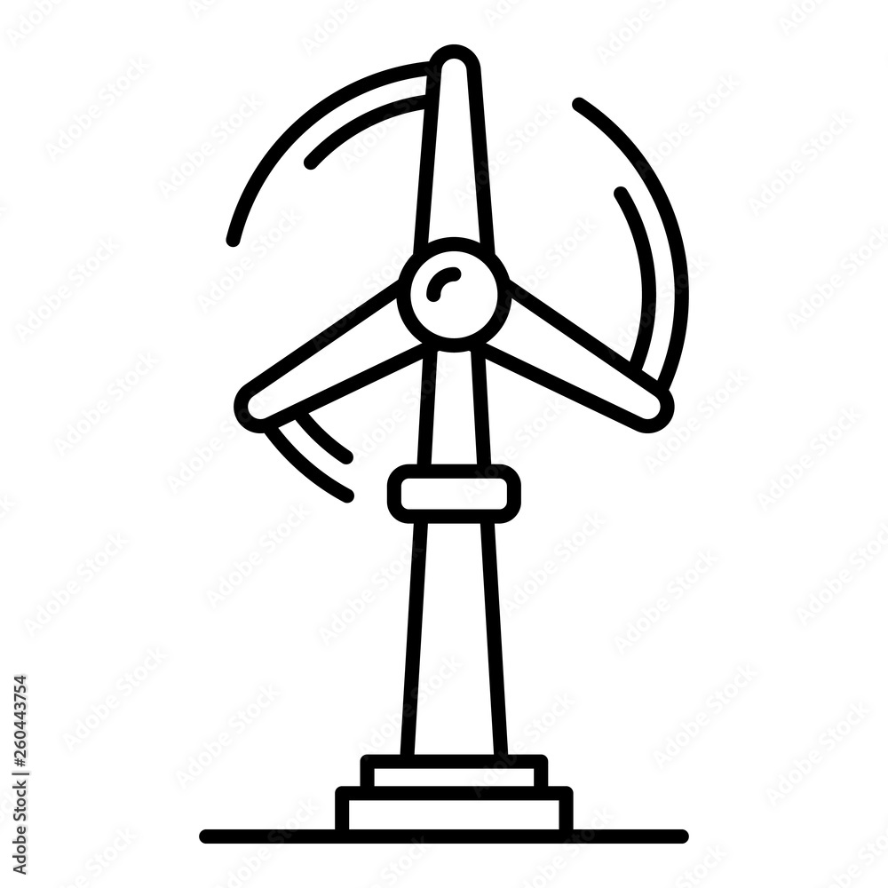 Wind turbine plant icon. Outline wind turbine plant vector icon for web design isolated on white background Wind turbine plant icon. Outline wind turbine plant vector icon for web design isolated on white background