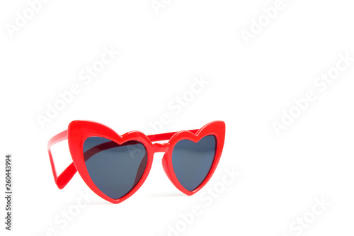 sunglasses heart shape isolated on white