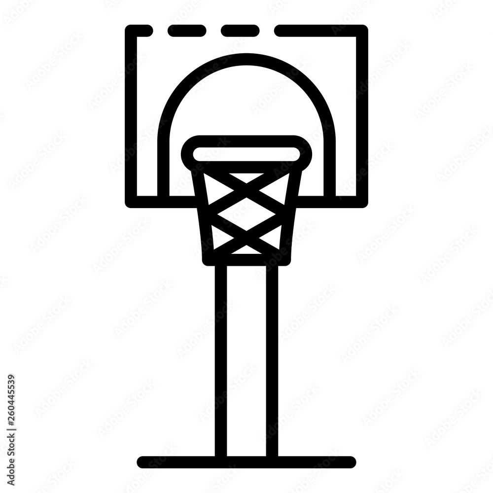 Home basketball tower icon. Outline home basketball tower vector icon for web design isolated on white background