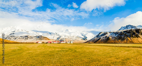 Landscape towards Eyjafjalla vulcano in Iceland