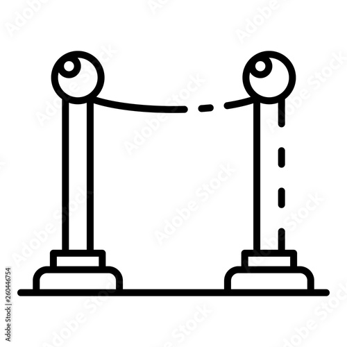 Cinema barrier icon. Outline cinema barrier vector icon for web design isolated on white background