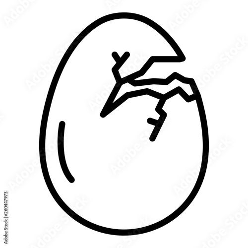 Crack eggshell icon. Outline crack eggshell vector icon for web design isolated on white background