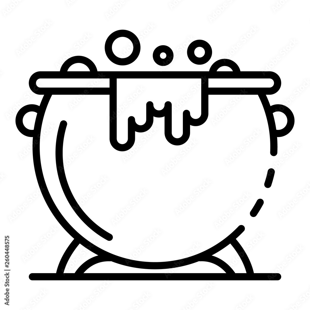 Magic cauldron icon. Outline magic cauldron vector icon for web design isolated on white background Magic cauldron icon. Outline magic cauldron vector icon for web design isolated on white background