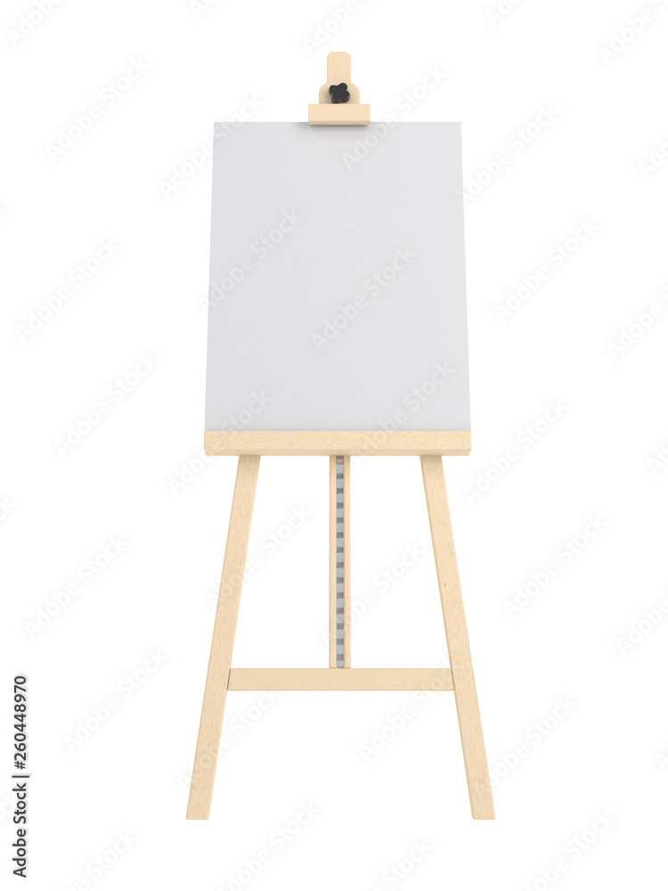 Empty wooden easel (empty canvas) isolated on white Empty wooden easel (empty canvas) isolated on white