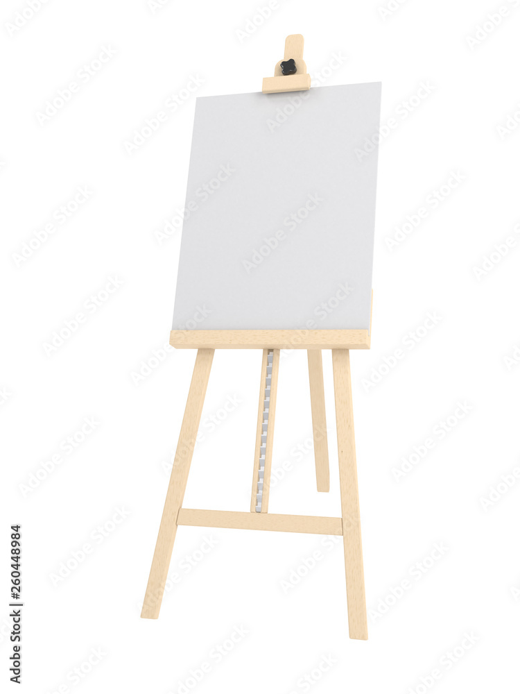 Empty wooden easel (empty canvas) isolated on white Empty wooden easel (empty canvas) isolated on white