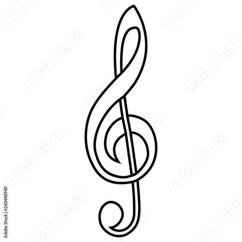 Musical sign treble clef vector calligraphy treble clef
