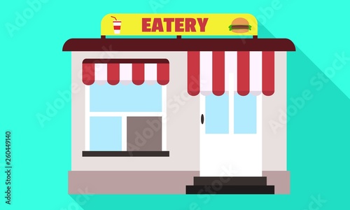 Street eatery icon. Flat illustration of street eatery vector icon for web design