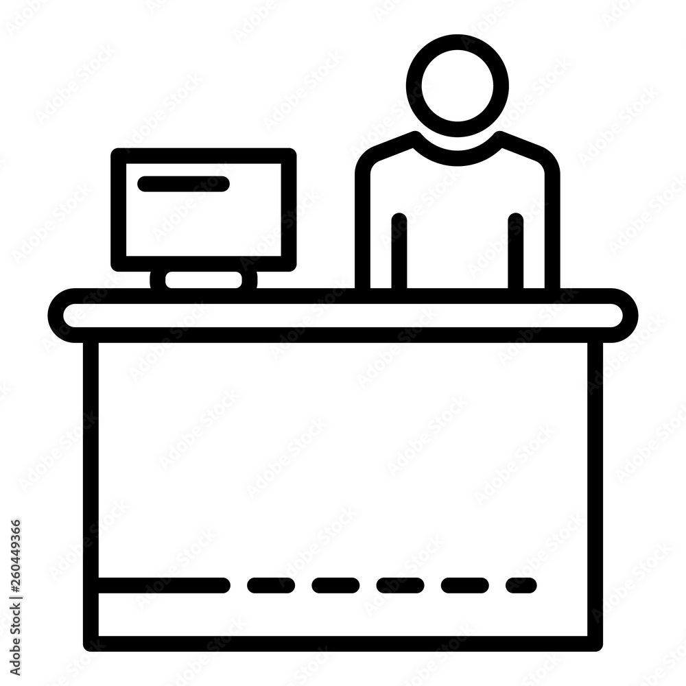 Company recruiter icon. Outline company recruiter vector icon for web design isolated on white background Company recruiter icon. Outline company recruiter vector icon for web design isolated on white background