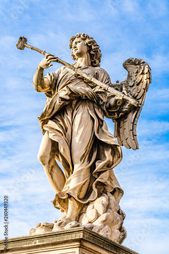 Statue of an Angel with the Sponge by Antonio Giorgetti on Sant'Angelo Bridge, Rome, Italy