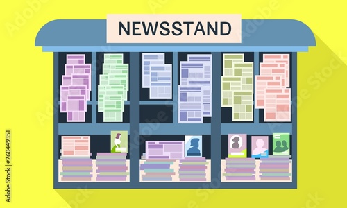 Street newsstand icon. Flat illustration of street newsstand vector icon for web design