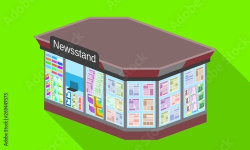 City newsstand icon. Flat illustration of city newsstand vector icon for web design