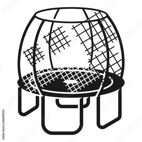 Round trampoline icon. Simple illustration of round trampoline vector icon for web design isolated on white background